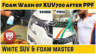 Foam Wash of XUV700 after PPF Installation  ShineXPro FoamMaster Test amp Review with Mahindra XUV700 [upl. by Eissalc]