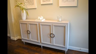 DIY Credenza or Sideboard Cabinet repurpose from Kitchen Cabinets [upl. by Scevor336]