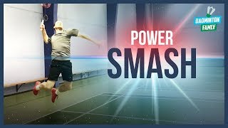 Badminton SMASH technique  smash harder [upl. by Ennairol87]