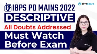 Descriptive Writing For IBPS PO Mains  Must Watch Before Exam  All Doubts Addressed By Saba Maam [upl. by Godred]