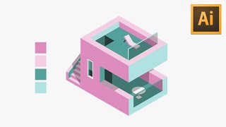 Learn Skills For QUALITY ISOMETRIC DESIGN  Illustrator Isometric House Tutorial [upl. by Ardnaxila152]