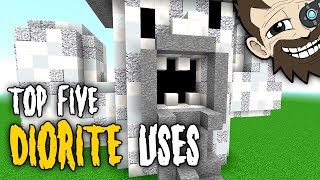 Minecraft TOP 5 Diorite Uses  Challenged from viewers [upl. by Yramliw]