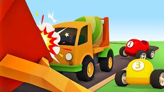 Helper cars full episodes cartoons for kids A police car A cement mixer amp tow trucks for kids [upl. by Cosma633]