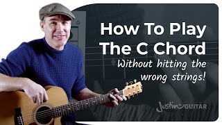 How to Play the C Chord  Guitar for Beginners [upl. by Airdnaid]