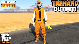 How To Get a Orange Joggers Tryhard Outfit In GTA 5 Online W Invisible Torso Glitch NO TRANSFER [upl. by Ellenohs]