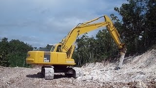 Excavator Komatsu PC200 Hydraulic Breaker [upl. by Dibbell]