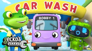 Bobby The Bus Car Wash Fun Time｜NEW Geckos Garage｜Bus Videos For Kids｜Learning Videos for Toddlers [upl. by Acir485]