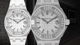 Audemars Piguet Royal Oak Offshore 37mm Diamond Ladies Watch 57175ST  SwissWatchExpo [upl. by Ydnelg]