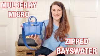 MULBERRY Micro Zipped Bayswater Reveal Review and Mod Shots [upl. by Donohue]