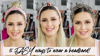 5 SUPER Easy Ways to Style a Headband [upl. by Tobye546]