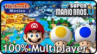 New Super Mario Bros U Deluxe  Full Game All Worlds 100 Multiplayer Walkthrough [upl. by Kohcztiy]