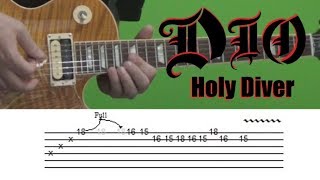 Dio  Holy Diver solo  Guitar Lesson with Tabs [upl. by Cavanagh]