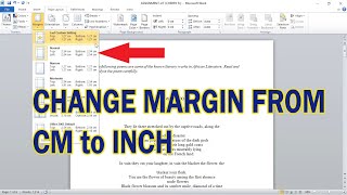 How to Change Margin from cm to inches in Microsoft Word [upl. by Veradi]