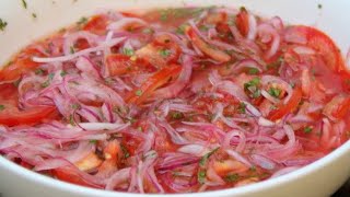 👉Como Hacer ENSALADA DE CEBOLLA Y TOMATE🍅 Tipo encurtido ecuatoriano [upl. by Morgen]