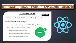 How to Implement  Add  Build CKEditor 5 with Reactjs Hook useState [upl. by Docilla]