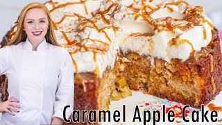 EASY Caramel Apple Cake Recipe  with apple butter [upl. by Adnirod]