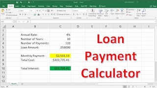 How To Calculate Loan Payments Using The PMT Function In Excel [upl. by Aettam500]