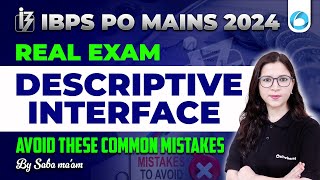 IBPS PO Mains Real Exam Descriptive Interface 2024  English Descriptive Paper  By Saba Maam [upl. by Hisbe275]