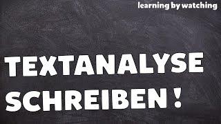 Textanalyse in Deutsch schreiben [upl. by Araldo139]