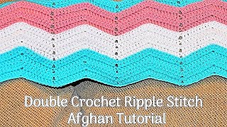 Crochet Ripple Stitch Afghan Tutorial  DIY Crochet Blanket [upl. by Egiarc]