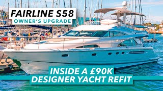 Fairline Squadron 58 owners upgrade  £90k designer refit by Setag Yachts  Motor Boat amp Yachting [upl. by Yekcir]