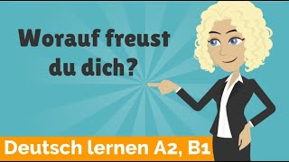 Deutsch lernen A2 B1  Verben mit festen Präpositionen  Fragewörter Pronominaladverbien Teil 2 [upl. by Ujawernalo]