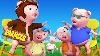 Five Little Piggies  3D Nursery Rhymes  Kids Songs  Baby Rhymes by Farmees [upl. by Mika]