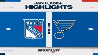 NHL Highlights  Rangers vs Blues  January 11 2024 [upl. by Nena979]