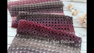 How to Crochet Easy Lacy Scarf Shawl Wrap Bumbo Moonlight Yarn Crochet Video Tutorial [upl. by Nnahtebazile575]