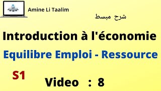 Introduction à léconomie S1  L’équilibre Emploi  Ressource  Exercice corrigé [upl. by Katherin939]