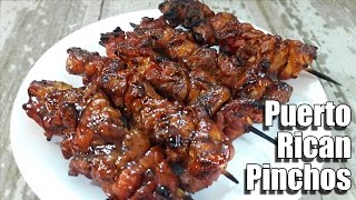 Puerto Rican PinchosChicken Kabob Recipe  Episode 276 [upl. by Etteyafal]