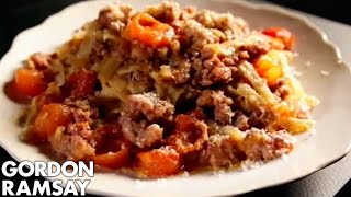 Tagliatelle with Quick Sausage Meat Bolognese  Gordon Ramsay [upl. by Nydia]