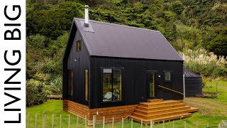 Stunning Black OffGrid Cabin By The River [upl. by Eleynad]