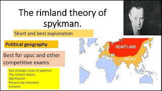 THE RIMLAND THEORY BY SPYKMAN POLITICAL GEOGRAPHY [upl. by Phox760]