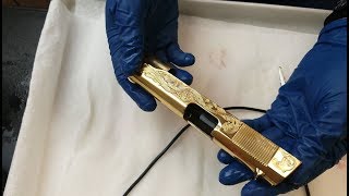 24K Brush Gold Plating  Mild Steel Gun Slide  For a Customer [upl. by Ytak]