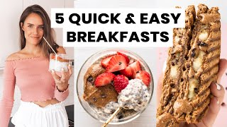 QUICK amp EASY Vegan Breakfasts – 5 Healthy Recipes [upl. by Iv]