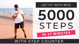 5000 Steps at home  FAST Walking Workout  Daily Workout At Home [upl. by Ramed]