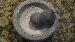 Conditioning Granite Mortar and Pestle [upl. by Sirah602]