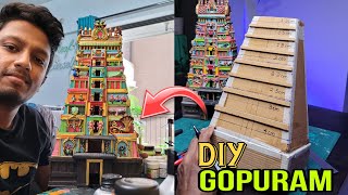 How to Make Gopuram  Meenakshi Temple  Cardboard Craft Goluideas [upl. by Eelrehpotsirhc]