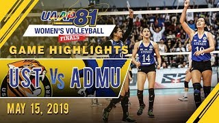 UAAP 81 WV Finals Ateneo fights off UST in Game 3 to claim UAAP 81 title  May 18 2019 [upl. by Opiuuk]