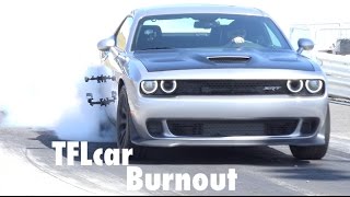 2015 Dodge Challenger Hellcat Epic TireShredding Burnout [upl. by Lindahl]