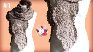 Wavy crochet lace scarf tutorial  Part 1 [upl. by Isabelita]