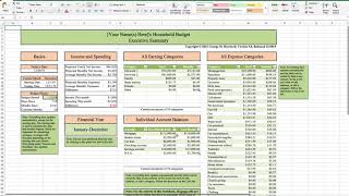 Household Budget Template and Tutorial Excel 2020 Update [upl. by Evelyn]