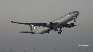 Qatar Airways Airbus A330300 Takeoff FULL HD [upl. by Haleeuqa]