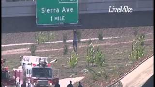 Raw Video Man Jumps from 210 Freeway Overpass [upl. by Dacy]