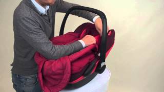 MaxiCosi  How to install the Footmuff Pebble and Pebble Plus baby car seat [upl. by Fanya35]