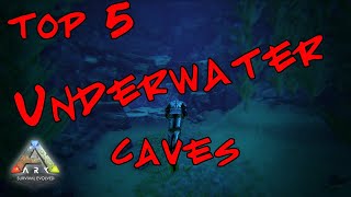 Top 5 Underwater Cave  Base Locations 2021 Ark The Island [upl. by Weinrich]