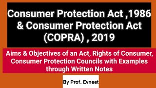 Consumer Protection Act 1986 amp 2019  Rights of Consumer  Consumer Protection Councils  CS  CA [upl. by Eus]