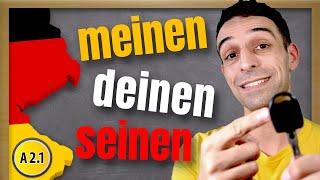 Possessivartikel Akkusativ  meinen deinen seinen  German possessive articles [upl. by Anawyt]