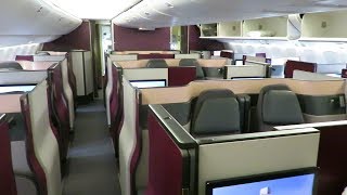 Qatar Airways 777300ER Qsuite cabin walkthrough [upl. by Aniratac640]